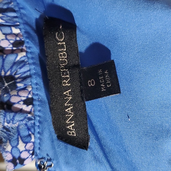 Banana Republic Taylor Tile Print Ruffle Dress Size 8 - Picture 7 of 10